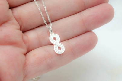 CA1366 Cadena 45cm singapur  con infinito micropav 