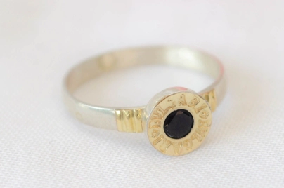 ANI2281 Anillo tipo bulgari con duble NEGRO