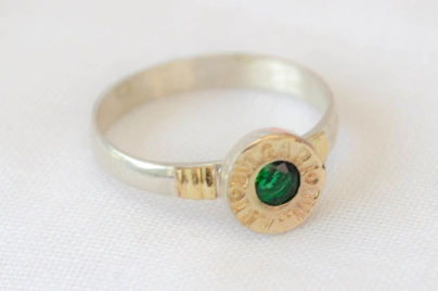 ANI2281 Anillo tipo bulgari con duble VERDE