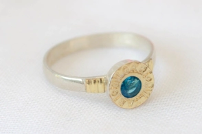 ANI2281 Anillo tipo bulgari con duble CELESTE