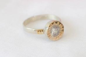 ANI2282 Anillo tipo bulgari con duble TRANSPARENTE