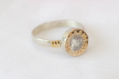 ANI2282 Anillo tipo bulgari con duble TRANSPARENTE