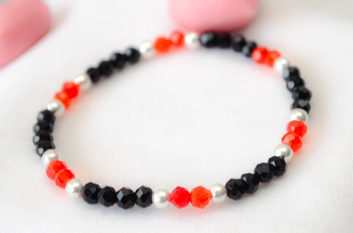 L-PU0126 Pulsera elastizada cristales BOLITAS MULTICOLOR