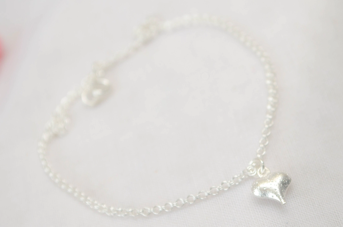 L-TO0102 Tobillera con corazn brillante