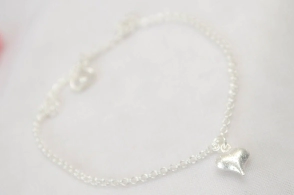 L-TO0102 Tobillera con corazón brillante