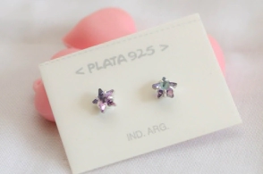 L-AR0733/1 Aros estrellas cristal - lila