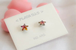 L-AR0733/1 Aros estrellas cristal - rojo