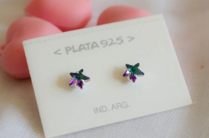 L-AR0733/1 Aros estrellas cristal - violeta