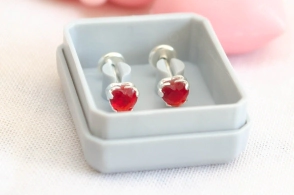 ABRI1171 Aros abridores corazon calado cubic ROJO