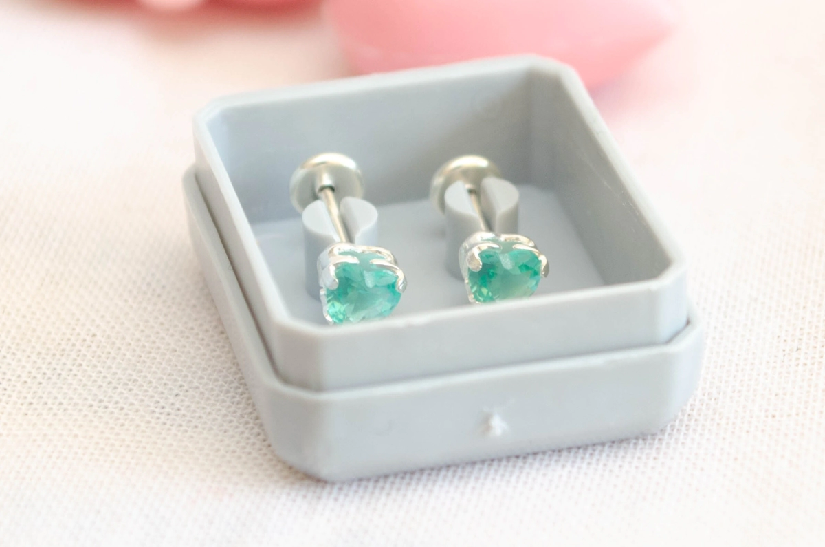 ABRI1171 Aros abridores corazon calado cubic VERDE