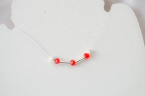 L-CA0263 Tanza con bolitas TUBOS ROJOS