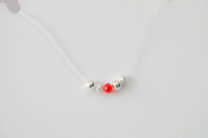 L-CA0264 Tanza con bolitas CRISTALES ROJOS