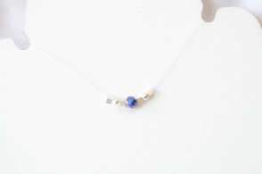 L-CA0264 Tanza con bolitas CRISTALES AZUL