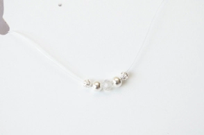 L-CA0265 Tanza con bolitas cuadradros CRISTALES TRANSPARENTE