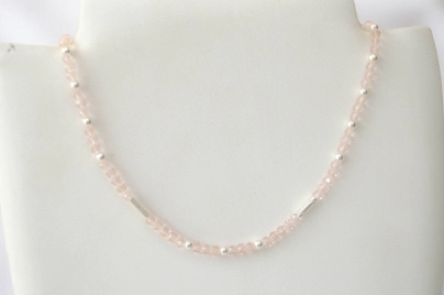 L-CA0240 Colgante cristales TUBOS Y BOLITAS ROSA