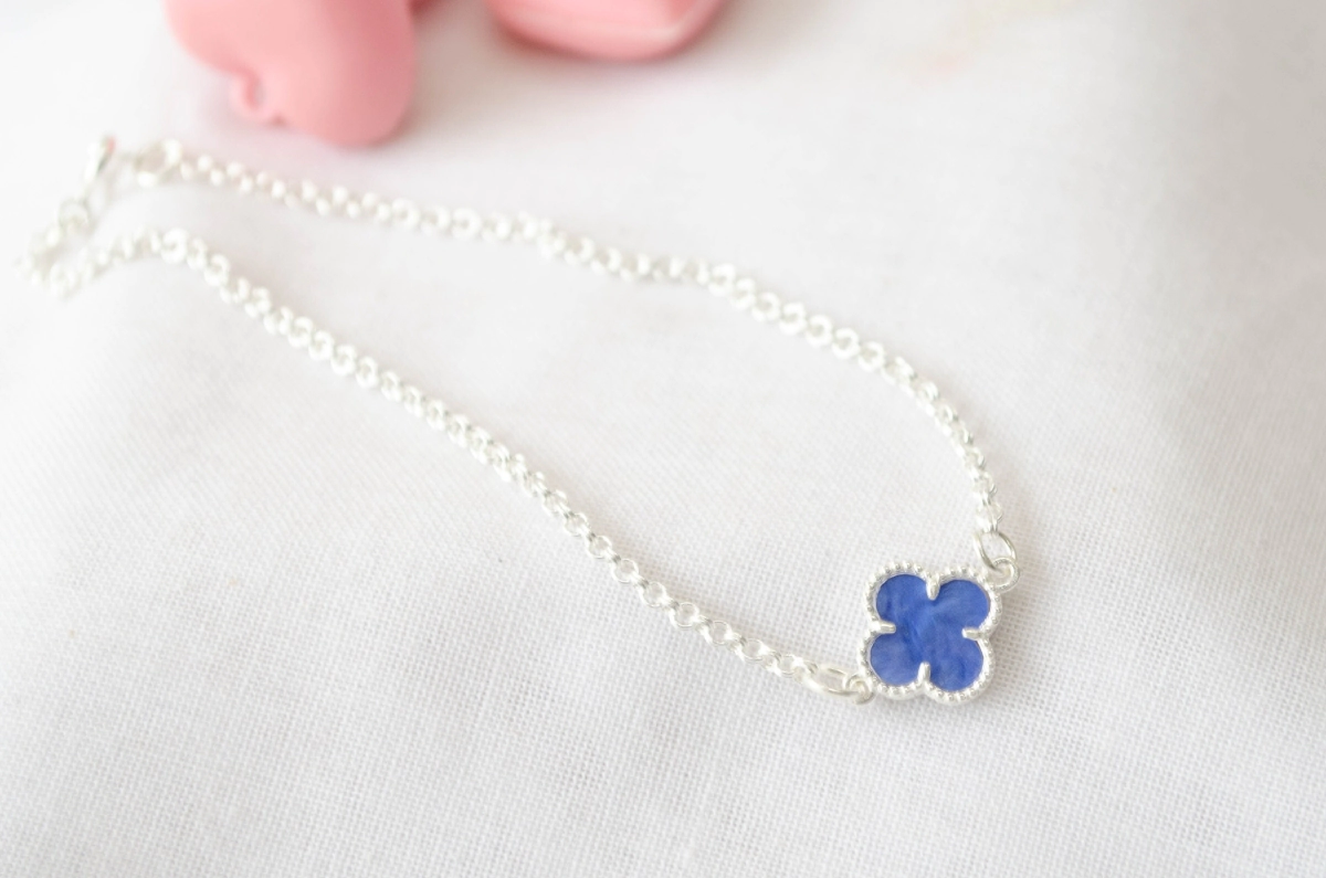 L-TO0099 Tobillera con FLOR MADRE LAVANDA