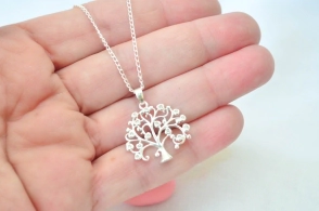 L-CA0289 Cadena 45 cm+&aacute;rbol vida cubics