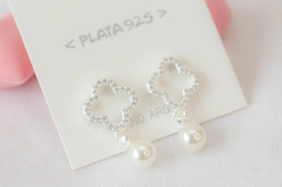 L-AR0974 Aros flor micropav� con perla