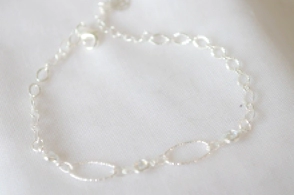 L-PU0142 Pulsera ovalos brillantes