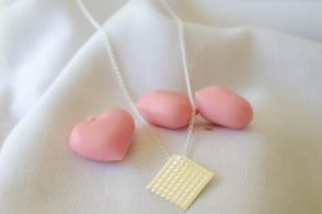 L-CA0290 Cadena 50cm+ cuadrado relieve