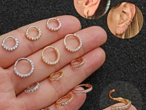 PRAR005 Aros PLATA ROSÉ cuff/argollas cubics -