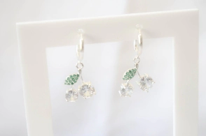 FF-0034 SOBRE Aros argollas cerezas TRANSPARENTE