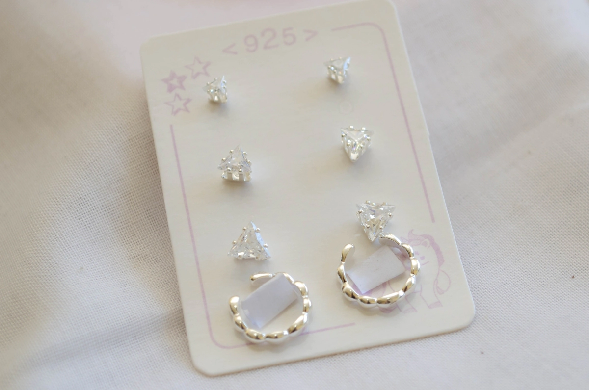 FF-0060 SOBRE Trio cubics triangulos  +  cuff 