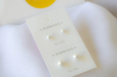 FF-0083 SOBRE Setx2 pares aros bolitas brillantes