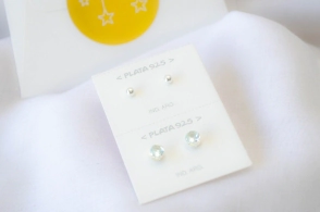 FF-0082 SOBRE Setx2 pares aros bolitas uY CUBIC ACQUA