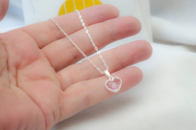 FF-0087 SOBRE cADENA +CORAZON  ROSA