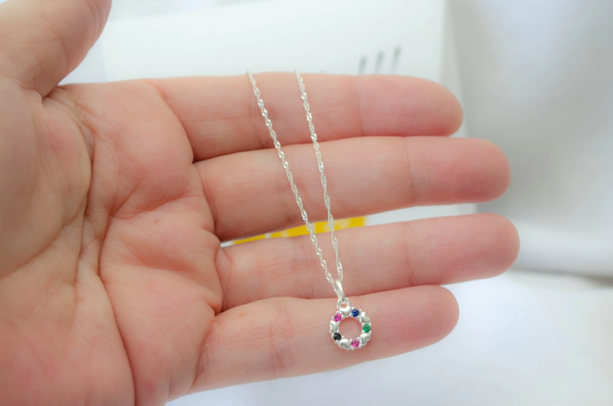 FF-0101 SOBRE cadena 40cm+ circulo cubic colores