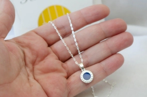 L-CA0343 cadena 40 + dije BULGAR AZUL