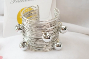 FF-0116 SOBRE pulseras PLATEADAS esclavas uniDas dijes CEREZAS PLATEADAS