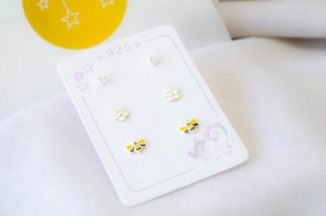 L-TRI0060 TRIO Aros flor+cubic+abeja esmalte