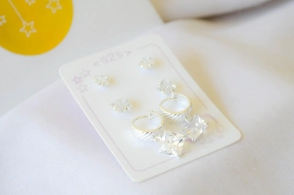 L-TRI0063 TRIO Aros cubics cuadrados+argolla cubic