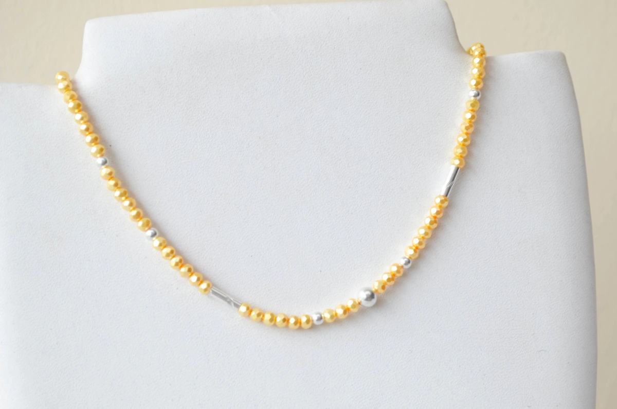 FF-0011 SOBRE Colgante elastizado cristales bolas tubos DORADO