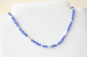 FF-0011 SOBRE Colgante elastizado cristales bolas tubos AZUL