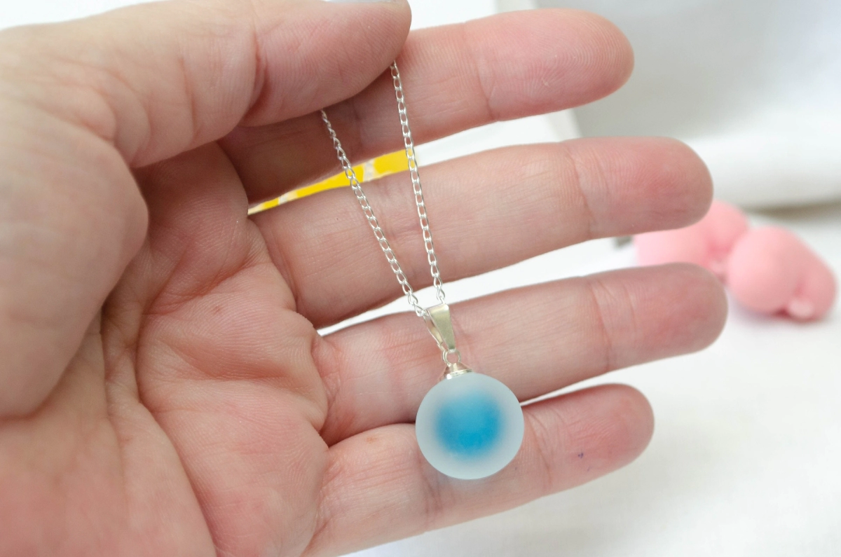 L-CA0300 Cadena 40 cm + bola CELESTE