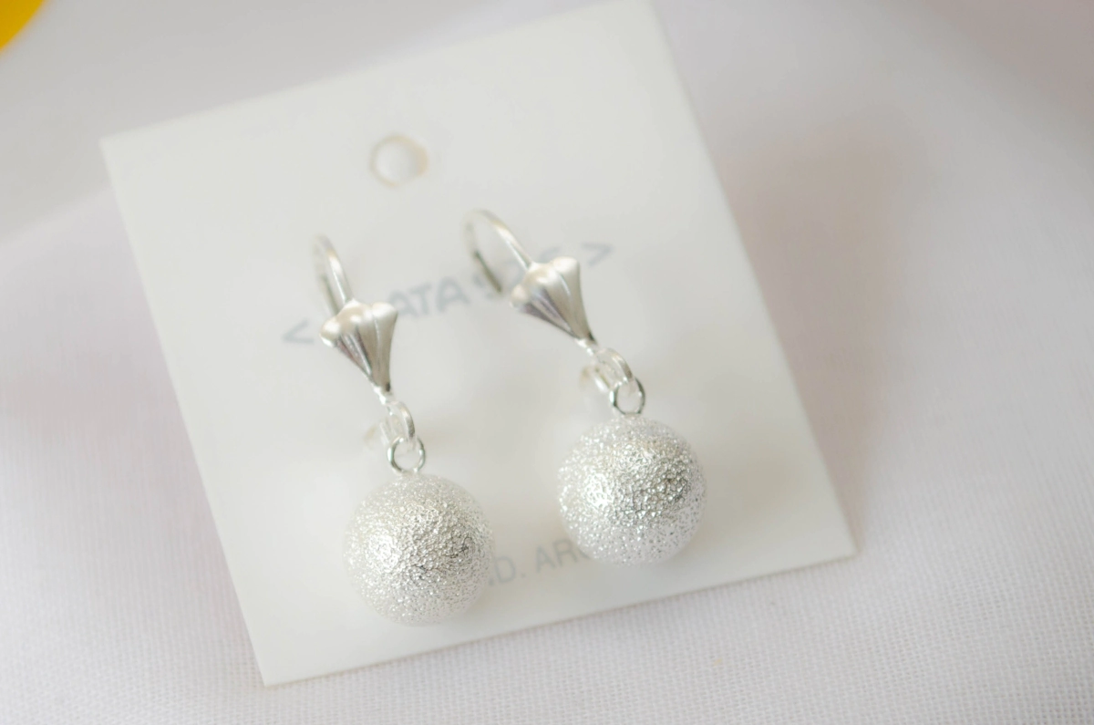 L-AR1022 Aros brisura bola colgante 10mm brillante