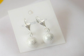 L-AR1022 Aros brisura bola colgante 10mm brillante