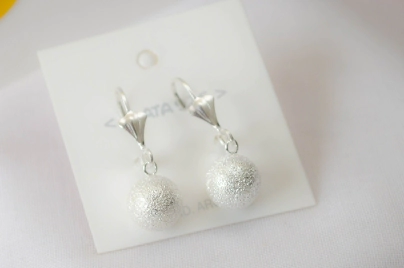 L-AR1022 Aros brisura bola colgante 10mm brillante