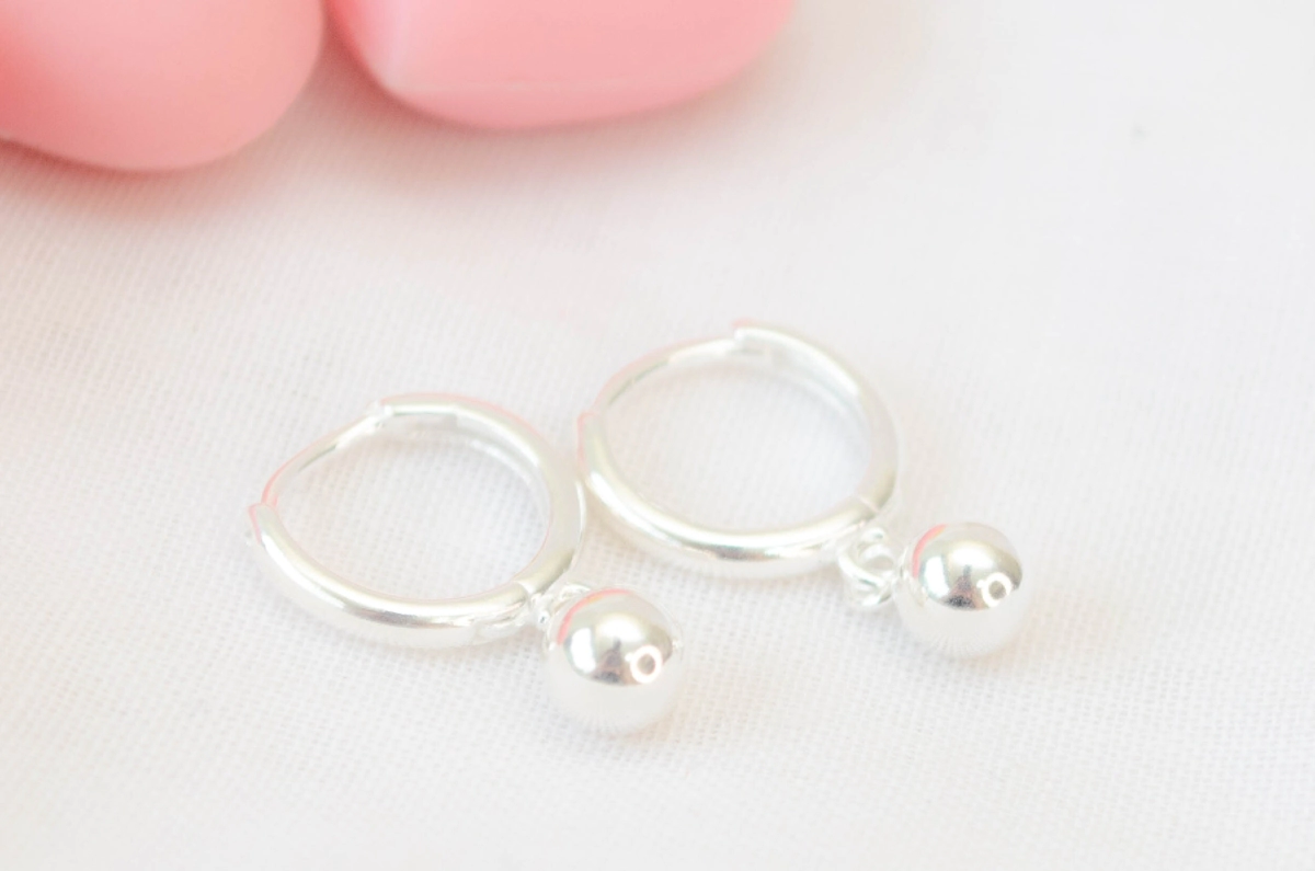 L-AR1036 Aros argollas con bolita