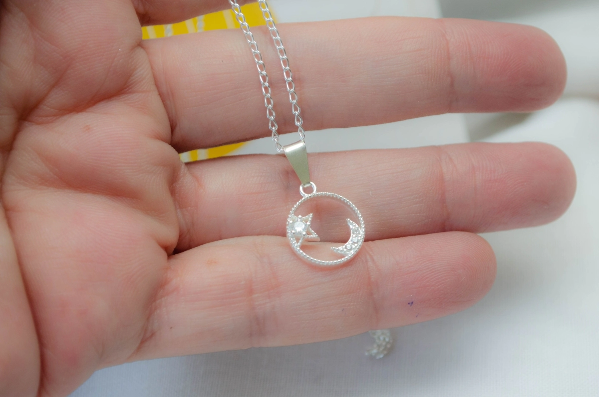 L-CA0306 Cadena 40cm+dije luna y estrella