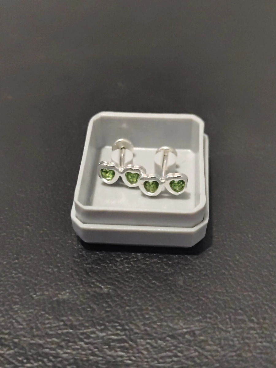 ABRI072 Aros abridores 2 corazones cubics VERDE