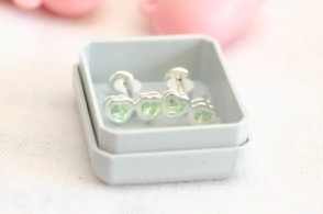 ABRI703 Aros abridores 2 corazones cubics VERDE