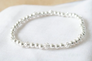 L-PU0154 Pulsera elastizada bolas bolitas caladas 3 4 mm