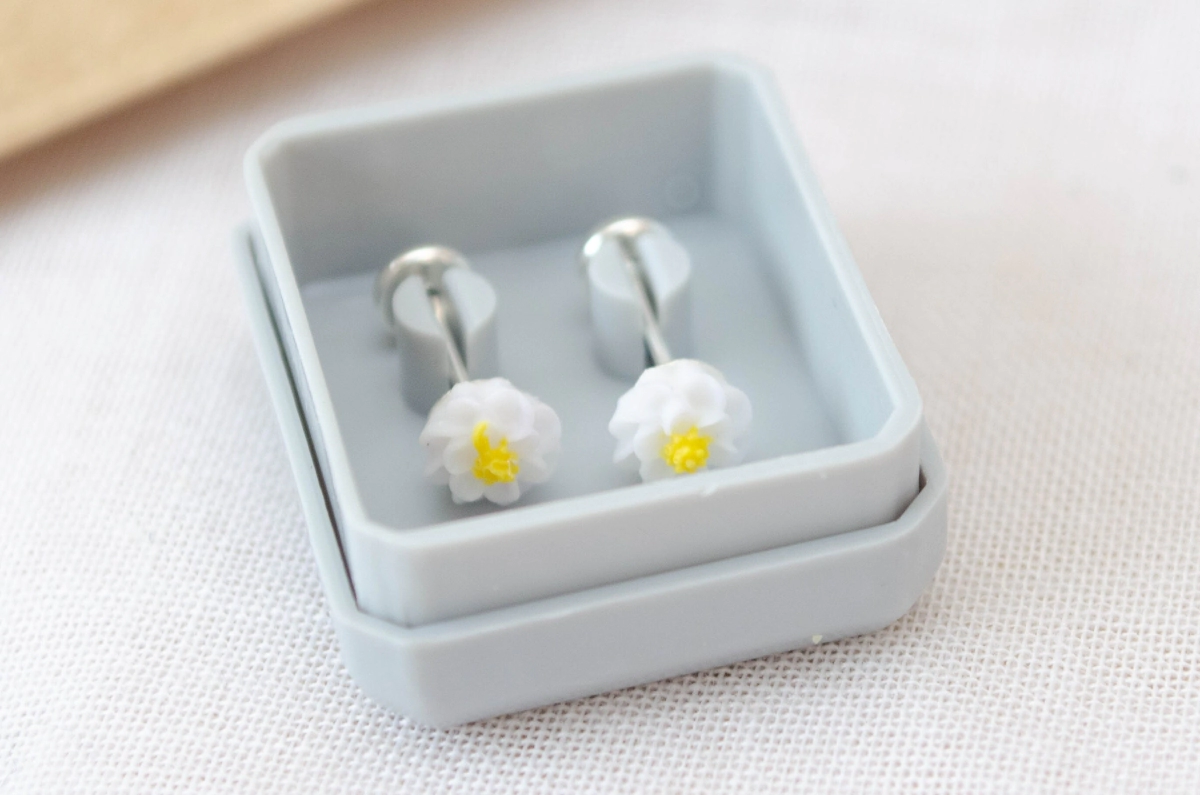 ABRI1509 Aros abridores flor relieve BLANCAS 