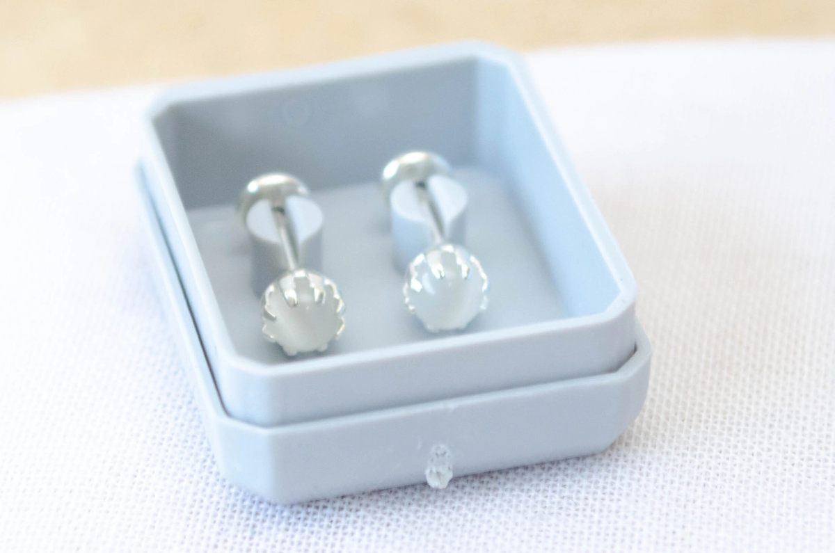 ABRI1003/1 Aros abridores piedra 4mm blanca