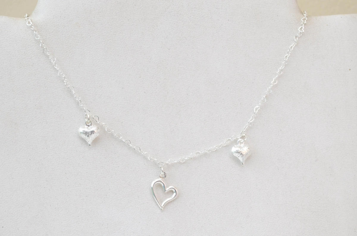L-CA0351 Cadena 40 cm+ 3 corazones
