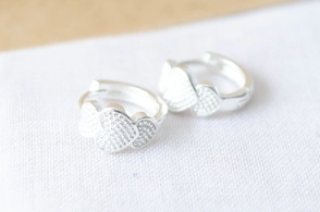 L-ARC0009 Aros cubanos 3 corazones verticales